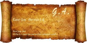 Gerle Arnold névjegykártya